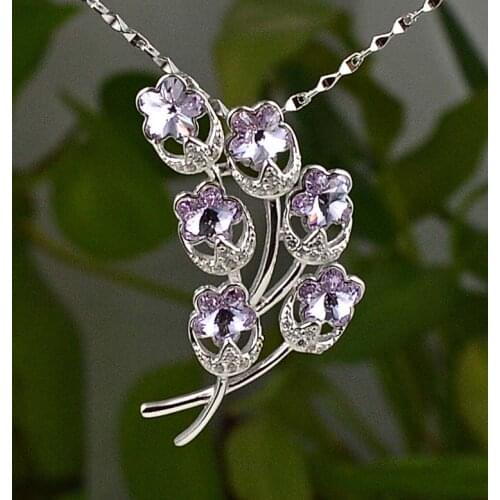 Guarantee Plain 925 Sterling Silver, Austria Crystal, tree of life Pendant , 3.6 g, PE37020-pink