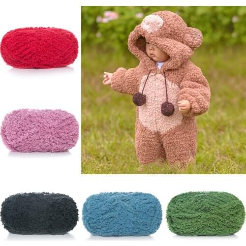 Smooth Cotton Yarn Ball Crochet Colorful Coral Fleece Wool Yarn Thread For Hand Knitting Baby Sweater Hat Scarf Supplies