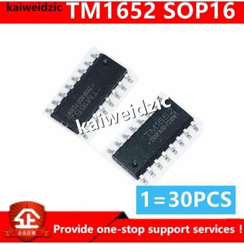 Kaiweikdic New imported original TM1652 SOP16 7-segment x6-bit LED numbertube driver chip for single line communication