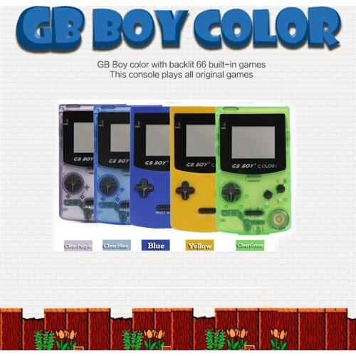 4PCS/Lot GB Boy Colour Color Handheld Game Player 2.7" Portable Classic Game Console Consoles With Backlit 66 Built-in Games