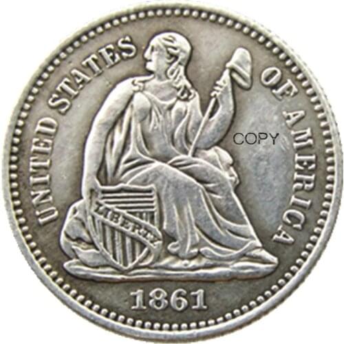 USA 1861 Liberty Seated Half Dime No Stars (Regular Strike) Copy Coins