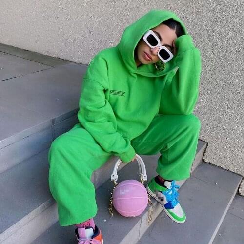 100% Cotton Lightweight Sportswear Suit Women Hoodie Set+Sweatpants Two Piece Set New Spring Couple Casual Joggers Streetwear