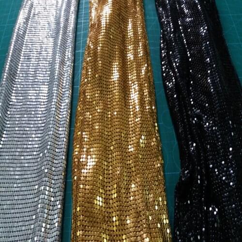 Cool 100x90cm Bling Bling Chunky Glitter Metal Mesh Fabric Metallic cloth Metal Sequin Sequined Fabric Curtain Square Fabric