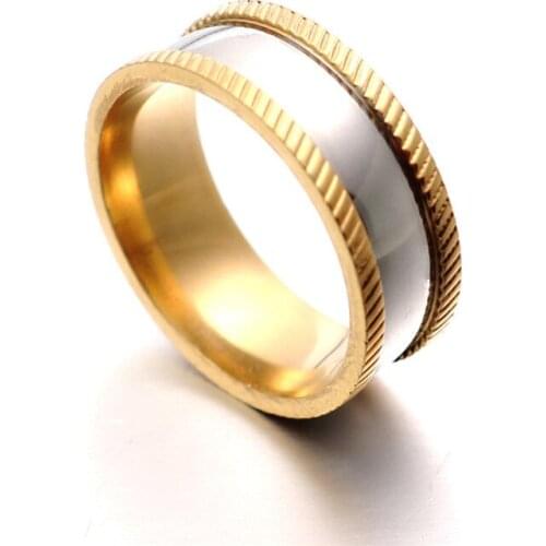 MOREDEAR 8mm Stainless Steel Ring Wedding Engagement Rings Cool Men