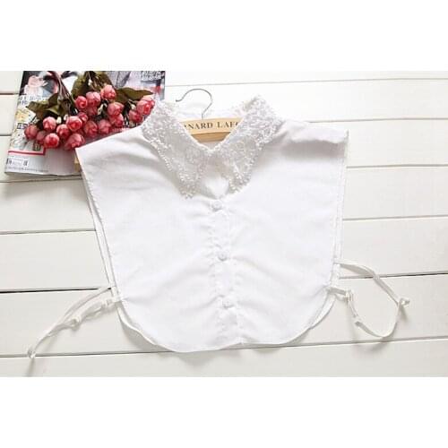 Fashion False Collar Shirt Floral Hollow Fake Collar Ladies White Detachable Shirt Collar Women Clothes Accessories