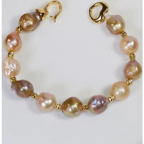 NEW Edison Alien Baroque Pearl Bracelet Irregular Wrinkle Color European and American Wind 10-11mm Pearl Bracelet