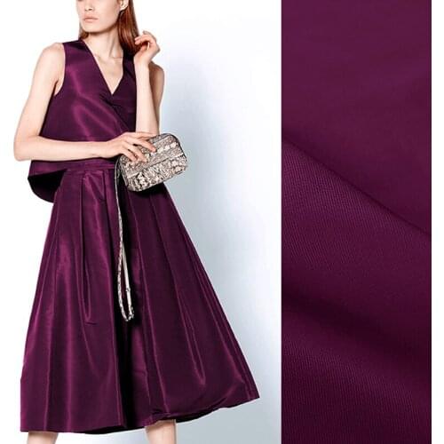 114CM Wide 26MM Solid Color Purple Silk Wool Fabric for Autumn and Spring Dress Coat Jacket E905