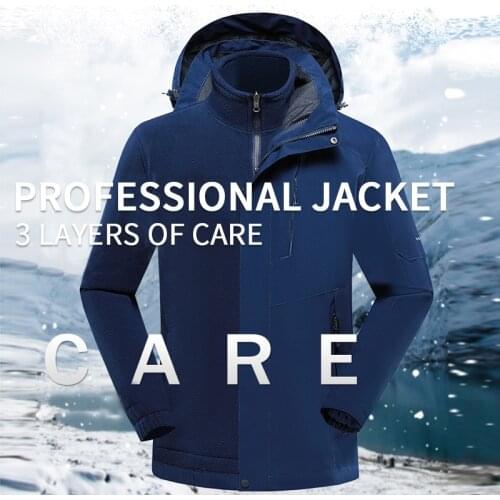 Winter Jackets Parka Men Women Outdoor Hiking Windbreaker Waterproof Camping 3 in 1 Jacket Warm Coat Couple ski suit jacket