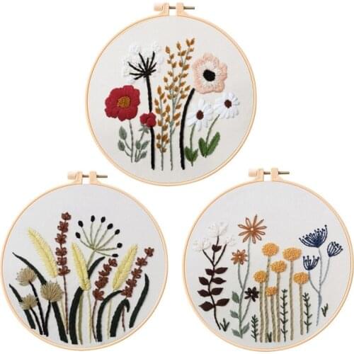 Easy Plant Embroidery Kit for Beginners, Modern Embroidery Starter Kits, Flower Embroidery Set, Craft Kit, English Description