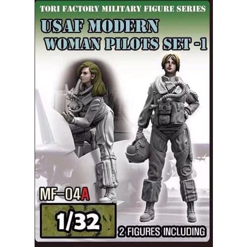 Resin soldier American female pilot 1:32