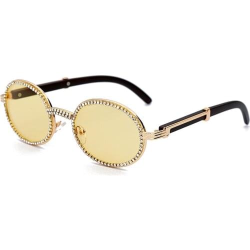 2020 Luxury Vintage Oval Sunglasses Women Retro Diamond Rectangle Sun Glasses Men Stempunk Sunglass Woman Shades Eyewear Oculos