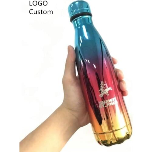 Logo Custom 500Ml Double-Wall Creative Bpa Free Water Bottle Stainless Steel Portable Sport Water Bottle Thermos Bottle