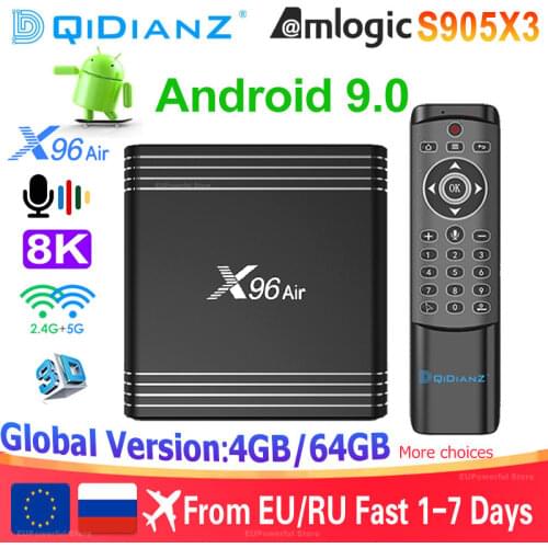 TV box android smart tv box x96 Air Android 9.0 8K Dual Wifi BT Media player Play Fast tv Set top box X96Air vs h96 iptv