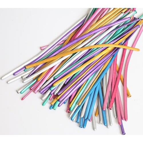 10 / 30pcs metal long magic woven latex balloon 12 inch metal latex DIY birthday party decorations kids baby shower toy ball