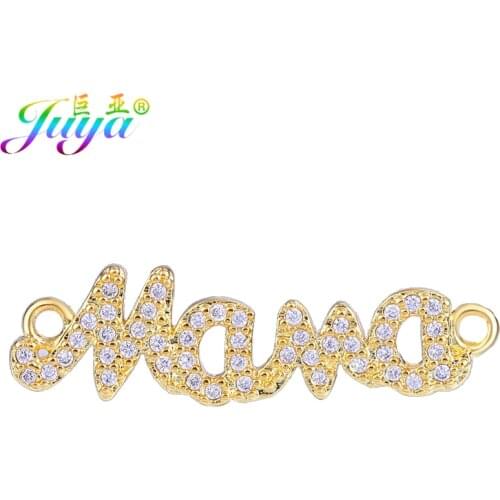 Juya DIY Women Jewelry Supplies Hand made Accessories Letter Charms Mama Boy Girl Angel Connectors For Bracelets Necklace Making
