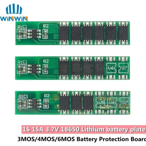 1S 15A 3.7V Li-ion 3MOS 4MOS 6MOS BMS PCM Battery Protection Board PCM for 18650 Lithium Lion Battery