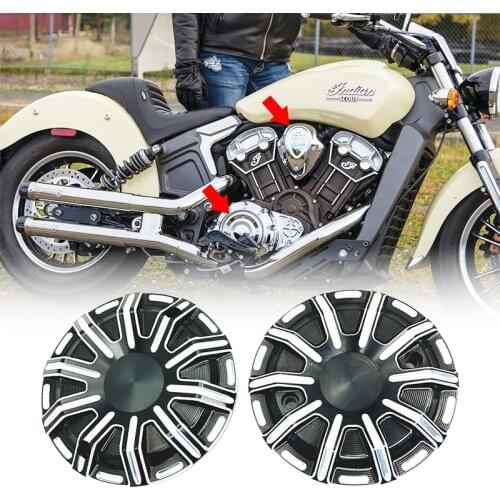 1 pair Aluminum Motorcycle Clutch Guard Cover Brake Fluid Reservoir Cap Fit for Indian Scout Bobber Sixty 2015 2016 2017 2018