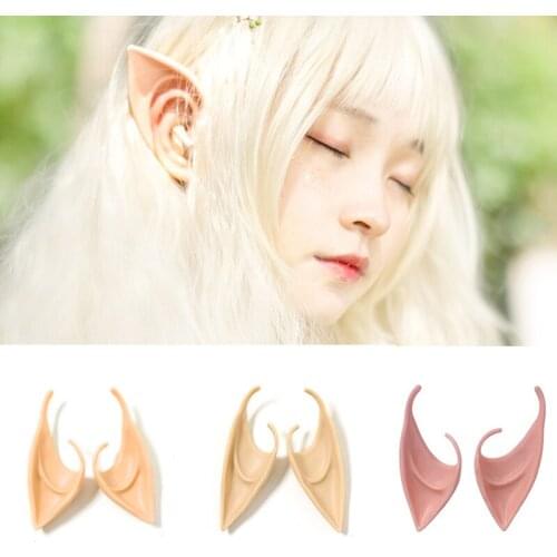 1 pair Happy Halloween Decor Cosplay Elf Ears Anime Fake Glow in The Dark Fairy Props Pixie Costume Easter party Decoration