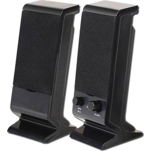 1 Pair Mini 2.0 Horn Subwoofer Speakers 3D Surround Stereo Mobile Phone Laptop Loudspeaker USB 3.5mm Music Player Bass Speaker