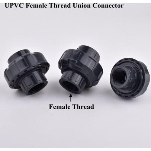 1pc 1/2"-4" Female Thread UPVC Union Fish Tank Water Pipe Connector Garden Watering Irrigation Systems Drain Tube Joint Fittings