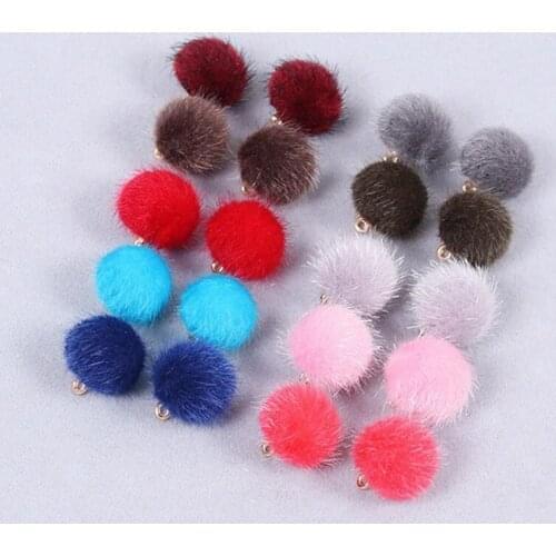 10pc 16mm Mini Imitation Water Mink Pompom Cute Plush Fur Ball Beads Handmade DIY Material Handmade Hair Earring Ball Jewelry