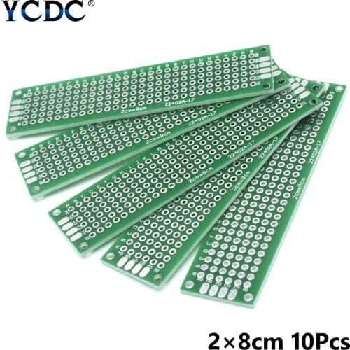 10x 8x12cm 7x9cm 6x8cm 5x7cm 4x6cm 3x7cm 2x8cm Single Side Prototype PCB Universal Printed Circuit Board Protoboard For Arduino