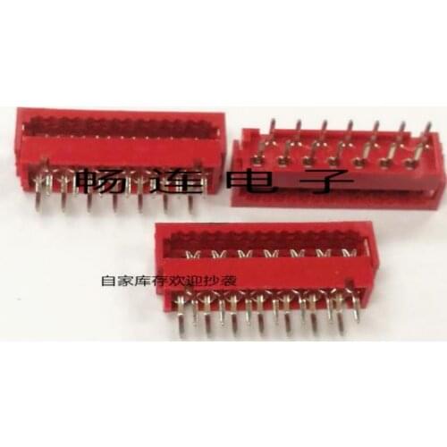 2.54MM red IDC crimping straight needle Micro-Match connector connector 1.27 male crimping