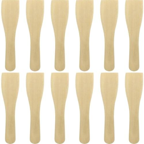 20pcs Non-stick Wooden Spatulas Small Turners Cooking Shovels (Log Color)