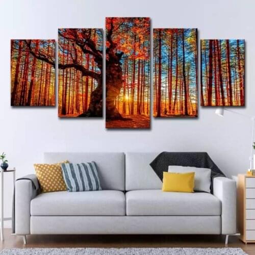 5Panel HD Print Car sports car on Canvas Art Modular Wall Painting Living Room Sofa Cuadros Decoracion