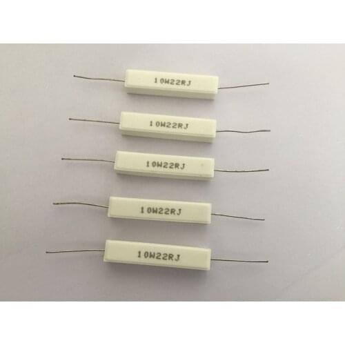 5PCS 10W Watt 1R-10K Ohm 5% Ceramic Cement Power Resistor Discount