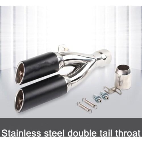 51mm For BMW Motorcycle Exhaust Muffler Pipe GP Scooter Motorbike Pipe Double Tip For Honda/Kawasaki/Suzuki/Yamaha Universal