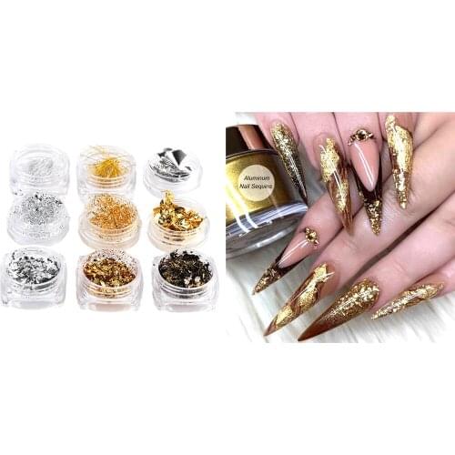9 Glitter Mirror Sparkly Butterfly Nail Sequins Paillette Chunky Glitter Makeup Boxes For Face Hair And Nails Nail Art Foils