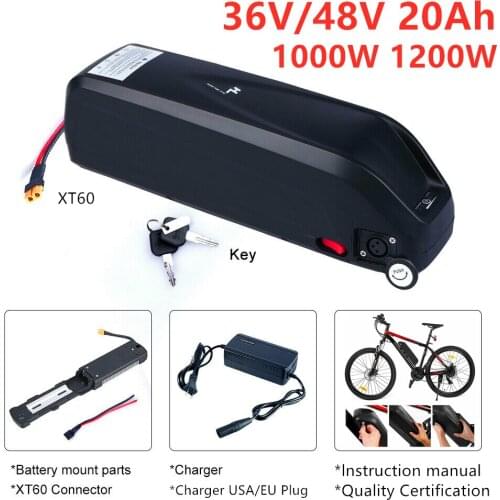 18650 Batteries Electric Bike Battery Pack 48V 16Ah 36V 20Ah Cells Front Rear Hub / Mid Drive Bicycle Motor Kit with 2A Charger