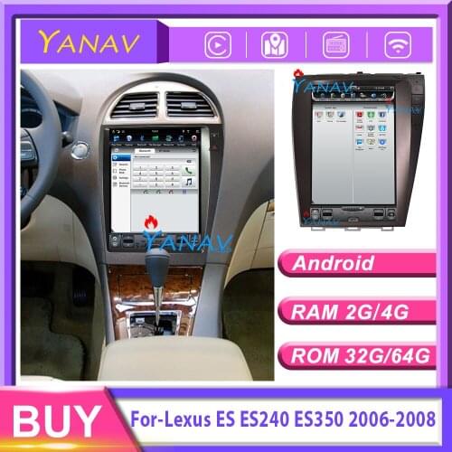 Car Radio Car multimedia DVD player 12.1' Tesla vertical screen FOR-Lexus ES ES240 ES350 2006-2008 car stereo car GPS navigation