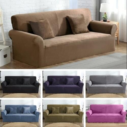 1/2/3/4 Seat Plush Fabric Sofa Cover Elastic Couch Cover Cheap Sofa Covers L Shape Sectional Sofa Slipcovers For Home
