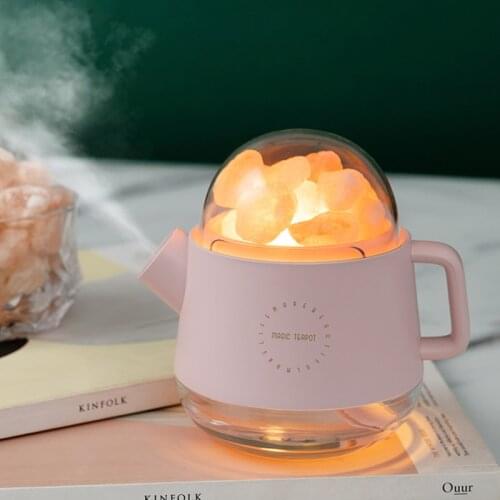 Wireless Humidifier Himalayas Salt Aroma Aromatherapy Diffuser Fragrance Portable Electric Air Diffuser Essential Oil LED Home