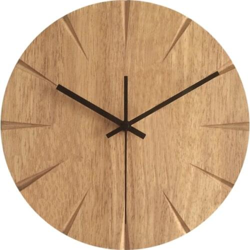 12 inch Silent Wood Wall Clock Simple Modern Design Wooden Clocks for Bedroom Wood Wall Watch Home Decor