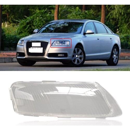 CAPQX 2PCS For Audi A6L 06-11 Front Headlight Head Lamp Clear Shell Lampshade Headlamp Bright Waterproof Lamp Shade Cover Hood