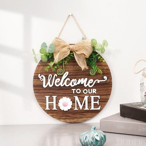 Rustic Round Welcome Sign Wall Porch Home Decoration ing Sign Flower Outdoor Indoor Spring Decor