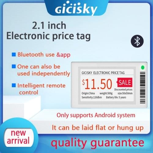 1 PCS 2.1 inch electronic price tag epaper display card Eink screen supermarket price replacement Bluetooth version Android