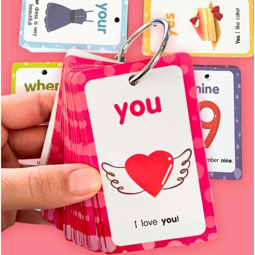 220 PCS/Set English Sight Words English Phonics Flash Cards High Frequency Common Words Learning Educational Toys for Children