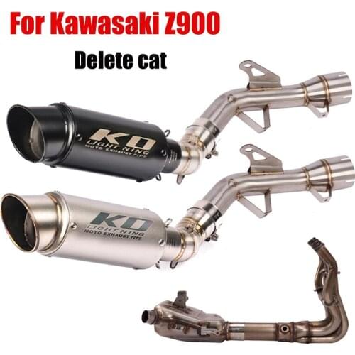 For Kawasaki Z900 Motorcycle Delete Catalyst Pipe Middle Link Pipe Connect Tube Escape Exhaust Muffler Tips 51mm Slip On