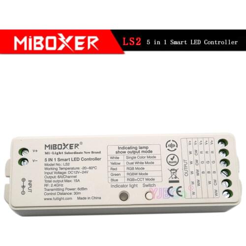 Moboxer LS2 5 in 1 LED Strip Controller Single Color/CCT/RGB/RGBW/RGB CCT Lamp Tape dimmer DC12V~24V 2.4G Remote control Milght