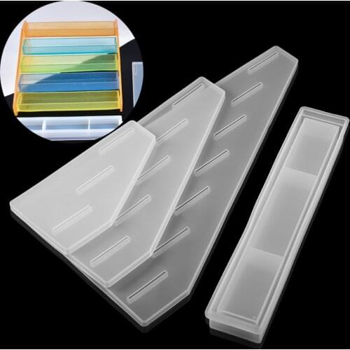 1 Set Lipstick Storage Box Epoxy Resin Molds Cosmetic Storage UV Resin Mold Silicone Casting Moulds For DIY Jewelry Making