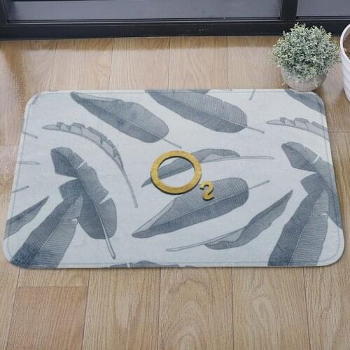 Fresh Oxygen Green Leaf Pattern Door Mats Anti Slip Carpet for Living Room Kitchen Room Doormat Floor Mat Rug Simple Home Decor