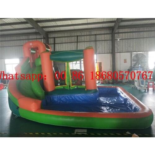 Colorful childrens inflatable pool slide
