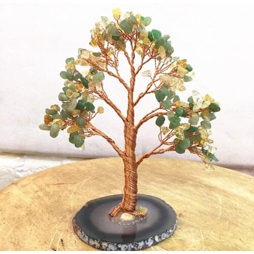 Crystal natural Dongling jade citrine quartz gemMoney Tree Feng Shui Wealth Home Decor Miniature Figurines PartyGift