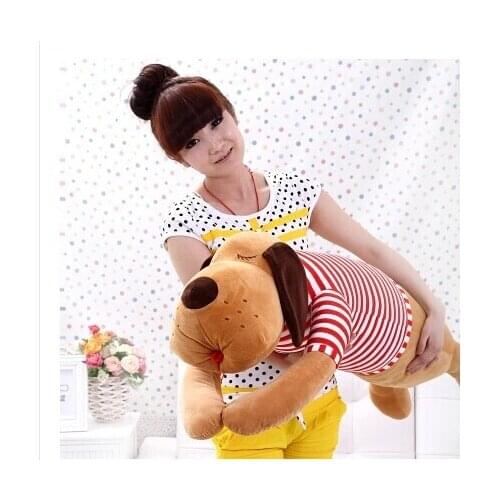 About 120cm lying dog plush toy dog doll throw pillow originality birthday gift w5250