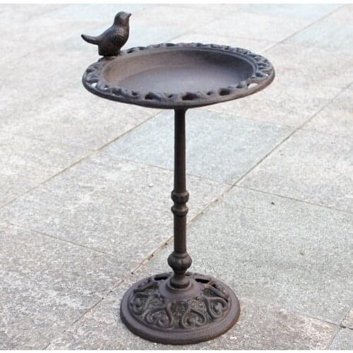 Cast Iron Bird Feeder Angel Bird Feeder Garden Bird Bath Basin Gardening Groceries Decoration Antique Decor