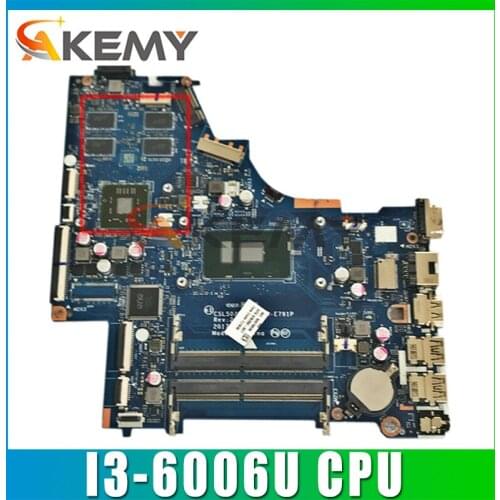 For HP 250 G6 15-BS Laptop Motherboard HD 8600M SR2UW I3-6006U CSL50 CSL52 LA-E791P 924755-001 924755-501 924755-601